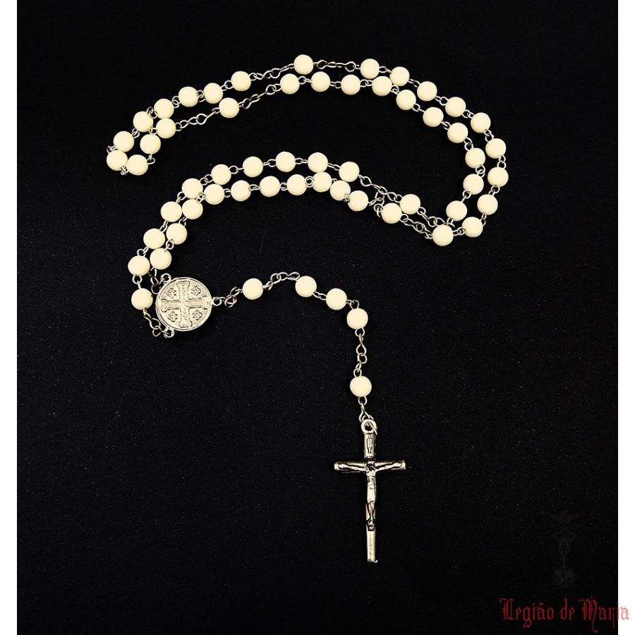 Terço Terra Santa - Branco