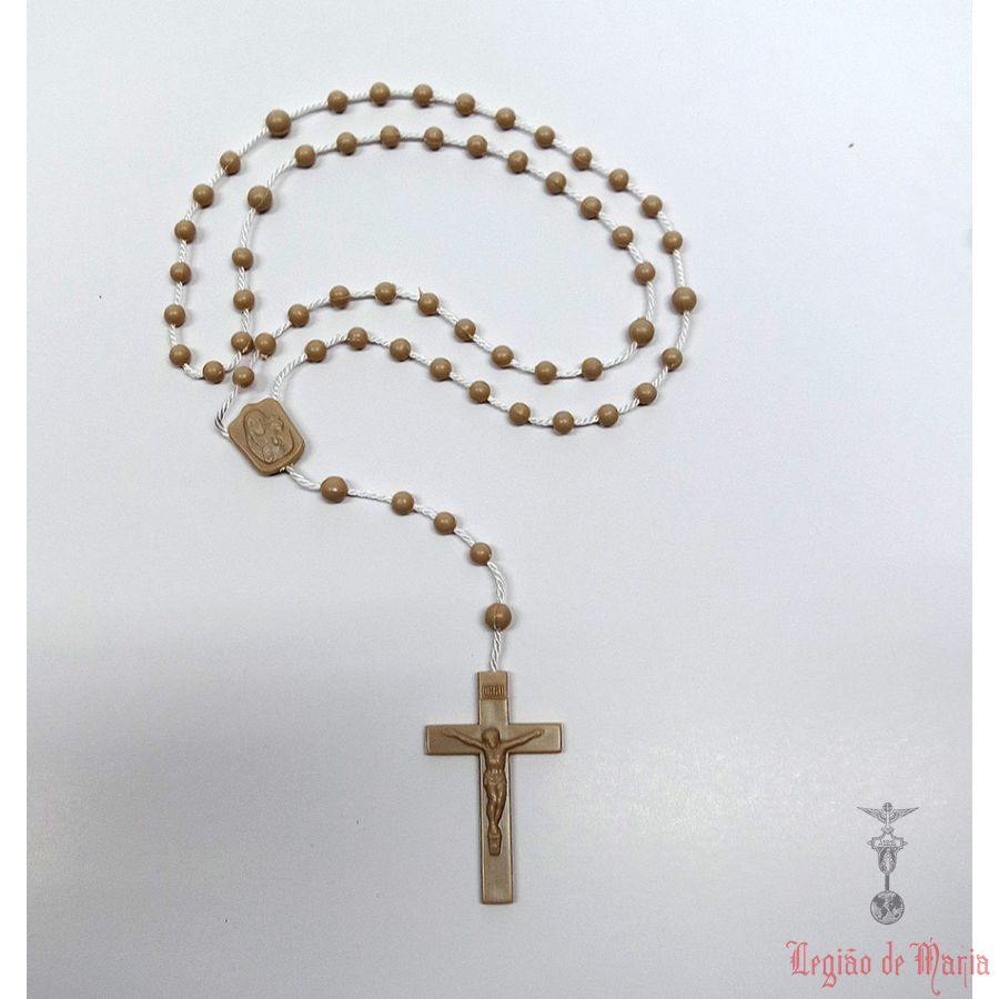 Terço Comum Cinza Esverdeado- Plástico