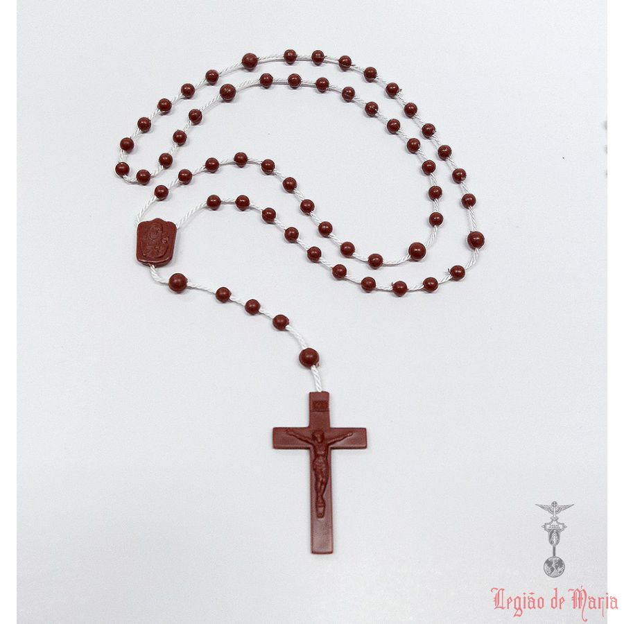 Terço Comum Marom - Plástico